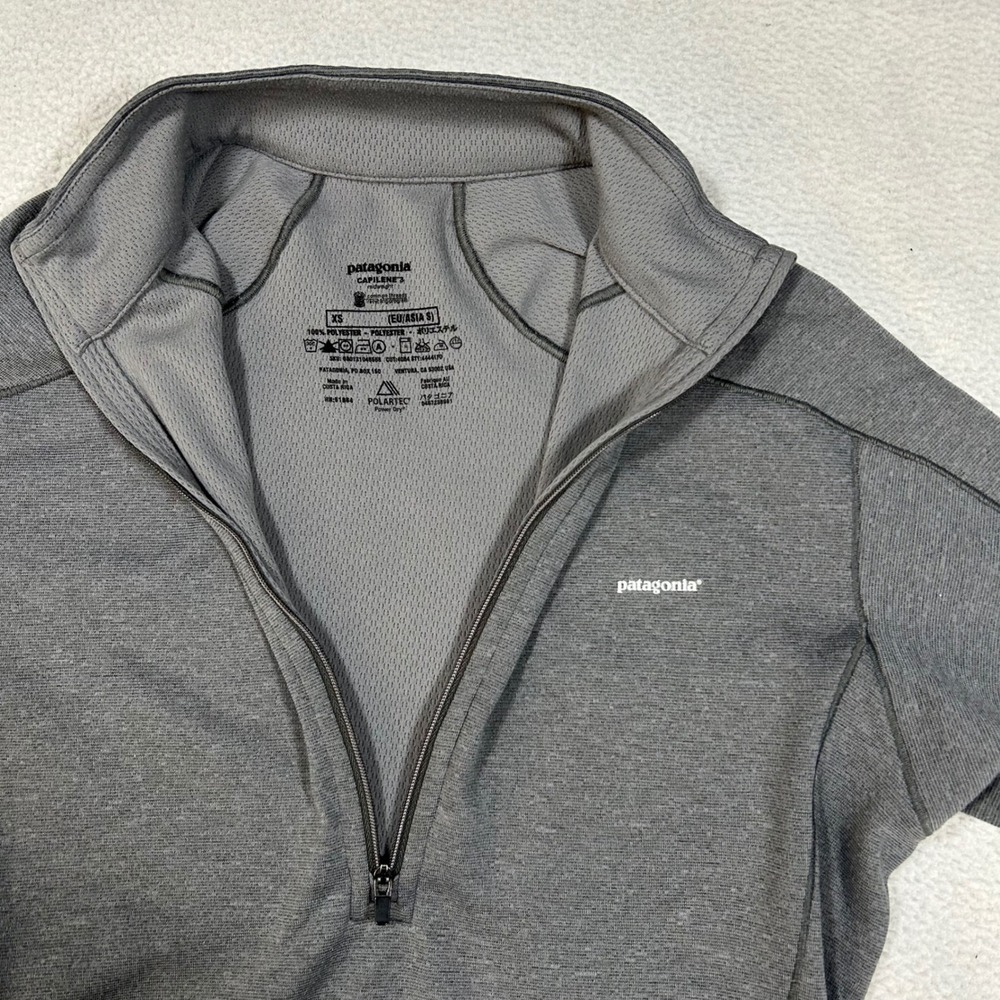Patagonia Capilene 3 Midweight Women XS Grey Polartec 1/4 Zip Base Layer 44441F0